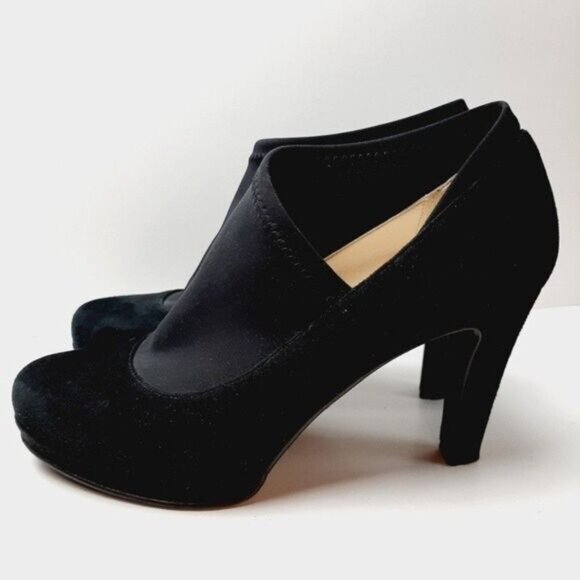 RON WHITE Italy Suede Low Platform Stiletto Heel Slip-on Shoes Sz 9.5 - Picture 8 of 15